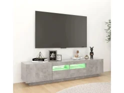 vidaXL TV-Schrank mit LED-Leuchten Betongrau 180x35x40 cm 2* TV-Wände