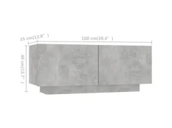 vidaXL TV-Schrank mit LED-Leuchten Betongrau 180x35x40 cm 2* TV-Wände