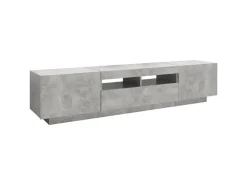 vidaXL TV-Schrank mit LED-Leuchten Betongrau 180x35x40 cm 2* TV-Wände