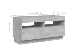 vidaXL TV-Schrank mit LED-Leuchten Betongrau 180x35x40 cm 2* TV-Wände