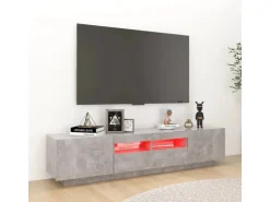 vidaXL TV-Schrank mit LED-Leuchten Betongrau 180x35x40 cm 2* TV-Wände