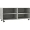 vidaXL TV-Schrank mit Rollen Betongrau 90x35x35 cm Holzwerkstoff* Wohnwände