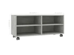 vidaXL TV-Schrank mit Rollen Betongrau 90x35x35 cm Holzwerkstoff* Wohnwände