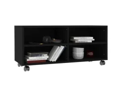 vidaXL TV-Schrank mit Rollen Schwarz 90x35x35 cm Holzwerkstoff* Wohnwände