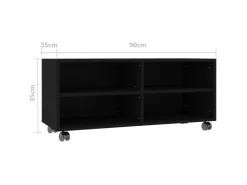 vidaXL TV-Schrank mit Rollen Schwarz 90x35x35 cm Holzwerkstoff* Wohnwände