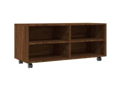 vidaXL TV-Schrank mit Rollen Braun Eiche 90x35x35 cm Holzwerkstoff