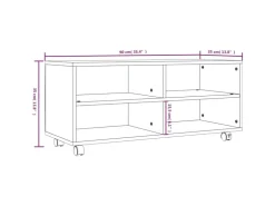 vidaXL TV-Schrank mit Rollen Braun Eiche 90x35x35 cm Holzwerkstoff