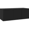 vidaXL TV-Schrank Schwarz 80x34x30 cm Holzwerkstoff