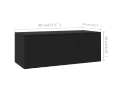 vidaXL TV-Schrank Schwarz 80x34x30 cm Holzwerkstoff