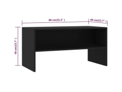vidaXL TV-Schrank Schwarz 80x40x40 cm Holzwerkstoff* Wohnwände|TV-Wände