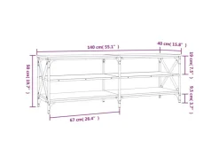 vidaXL TV-Schrank Schwarz 140x40x50 cm Holzwerkstoff
