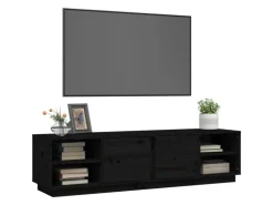 vidaXL TV-Schrank Schwarz 156x40x40 cm Massivholz Kiefür* TV-Wände