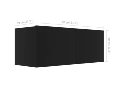 vidaXL TV-Schrank Schwarz 80x30x30 cm Holzwerkstoff* Schränke|TV-Wände