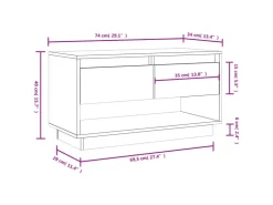 vidaXL TV-Schrank 74x34x40 cm Massivholz Kiefür