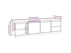 vidaXL TV-Schrank 176x37x47,5 cm Massivholz Kiefür* Schränke