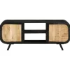 vidaXL TV-Schrank 110x30x45 cm Raues Mangoholz Modell 3