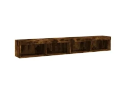 vidaXL TV-Schränke mit LED-Leuchten 2 Stk. Räuchereiche 100x30x30 cm* Wohnwände|TV-Wände