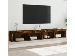 vidaXL TV-Schränke mit LED-Leuchten 2 Stk. Räuchereiche 100x30x30 cm* Wohnwände|TV-Wände
