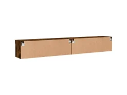 vidaXL TV-Schränke mit LED-Leuchten 2 Stk. Räuchereiche 100x30x30 cm* Wohnwände|TV-Wände