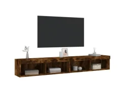 vidaXL TV-Schränke mit LED-Leuchten 2 Stk. Räuchereiche 100x30x30 cm* Wohnwände|TV-Wände