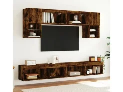 vidaXL TV-Schränke mit LED-Leuchten 2 Stk. Räuchereiche 100x30x30 cm* Wohnwände|TV-Wände