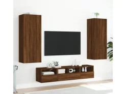 vidaXL TV-Wandschrank Braun Eiche-Optik 40,5x30x102 cm Holzwerkstoff* Wohnwände