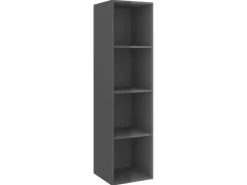 vidaXL TV-Wandschrank Hochglanz-Grau 37x37x142,5 cm Holzwerkstoff* Wohnwände|TV-Wände
