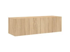 vidaXL TV-Wandschrank mit LED-Leuchten Sonoma-Eiche 100x35x31 cm* Schweberegale|TV-Wände