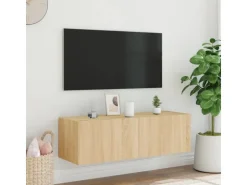 vidaXL TV-Wandschrank mit LED-Leuchten Sonoma-Eiche 100x35x31 cm* Schweberegale|TV-Wände