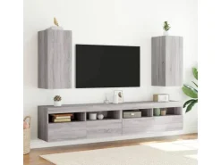 vidaXL TV-Wandschrank mit LED-Leuchten Grau Sonoma 30,5x35x70 cm* TV-Wände|Wohnwände
