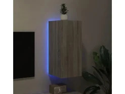 vidaXL TV-Wandschrank mit LED-Leuchten Grau Sonoma 30,5x35x70 cm* TV-Wände|Wohnwände