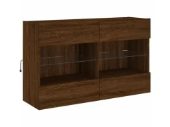 vidaXL TV-Wandschrank mit LED-Leuchten Braun Eichen-Optik 3* Wohnwände|TV-Wände
