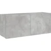 vidaXL TV-Wandschrank mit LED-Leuchten Betongrau 100x35x41 cm