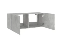 vidaXL TV-Wandschrank mit LED-Leuchten Betongrau 100x35x41 cm
