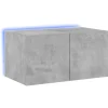 vidaXL TV-Wandschrank mit LED-Leuchten Betongrau 60x35x31 cm