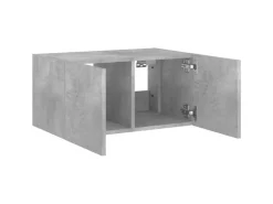 vidaXL TV-Wandschrank mit LED-Leuchten Betongrau 60x35x31 cm