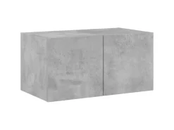 vidaXL TV-Wandschrank mit LED-Leuchten Betongrau 60x35x31 cm