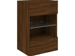 vidaXL TV-Wandschrank mit LED-Leuchten Braun Eichen-Optik 40x30x60,5cm* TV-Wände|Wohnwände