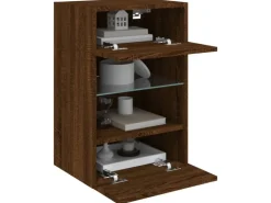 vidaXL TV-Wandschrank mit LED-Leuchten Braun Eichen-Optik 40x30x60,5cm* TV-Wände|Wohnwände