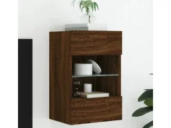 vidaXL TV-Wandschrank mit LED-Leuchten Braun Eichen-Optik 40x30x60,5cm* TV-Wände|Wohnwände