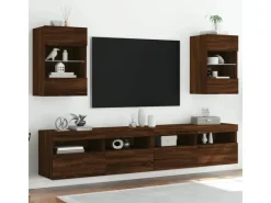 vidaXL TV-Wandschrank mit LED-Leuchten Braun Eichen-Optik 40x30x60,5cm* TV-Wände|Wohnwände