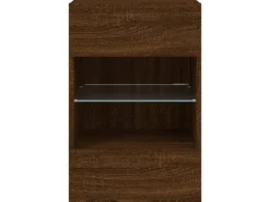 vidaXL TV-Wandschrank mit LED-Leuchten Braun Eichen-Optik 40x30x60,5cm* TV-Wände|Wohnwände