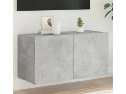 vidaXL TV-Wandschrank mit LED-Leuchten Betongrau 80x35x41 cm