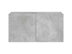 vidaXL TV-Wandschrank mit LED-Leuchten Betongrau 80x35x41 cm