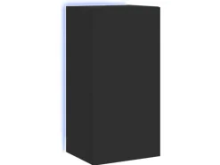 vidaXL TV-Wandschrank mit LED-Leuchten Schwarz 40,5x35x80 cm* TV-Wände|Wohnwände