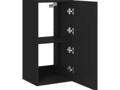 vidaXL TV-Wandschrank mit LED-Leuchten Schwarz 40,5x35x80 cm* TV-Wände|Wohnwände