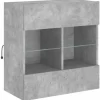vidaXL TV-Wandschrank mit LED-Leuchten Betongrau 58,5x30x60,5 cm* Wohnwände