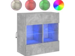 vidaXL TV-Wandschrank mit LED-Leuchten Betongrau 58,5x30x60,5 cm* Wohnwände