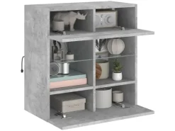 vidaXL TV-Wandschrank mit LED-Leuchten Betongrau 58,5x30x60,5 cm* Wohnwände