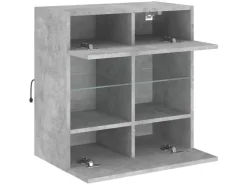 vidaXL TV-Wandschrank mit LED-Leuchten Betongrau 58,5x30x60,5 cm* Wohnwände